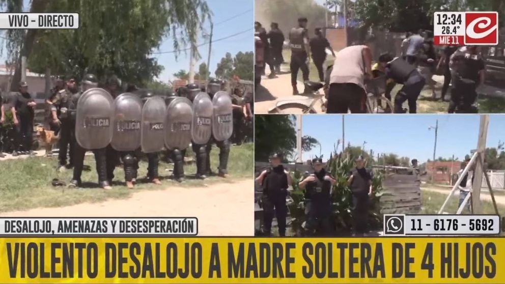 Graves incidentes en un violento desalojo.