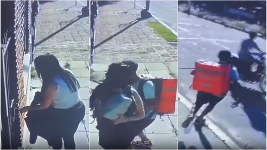 El agresor quedó filmado por una cámara de vigilancia.