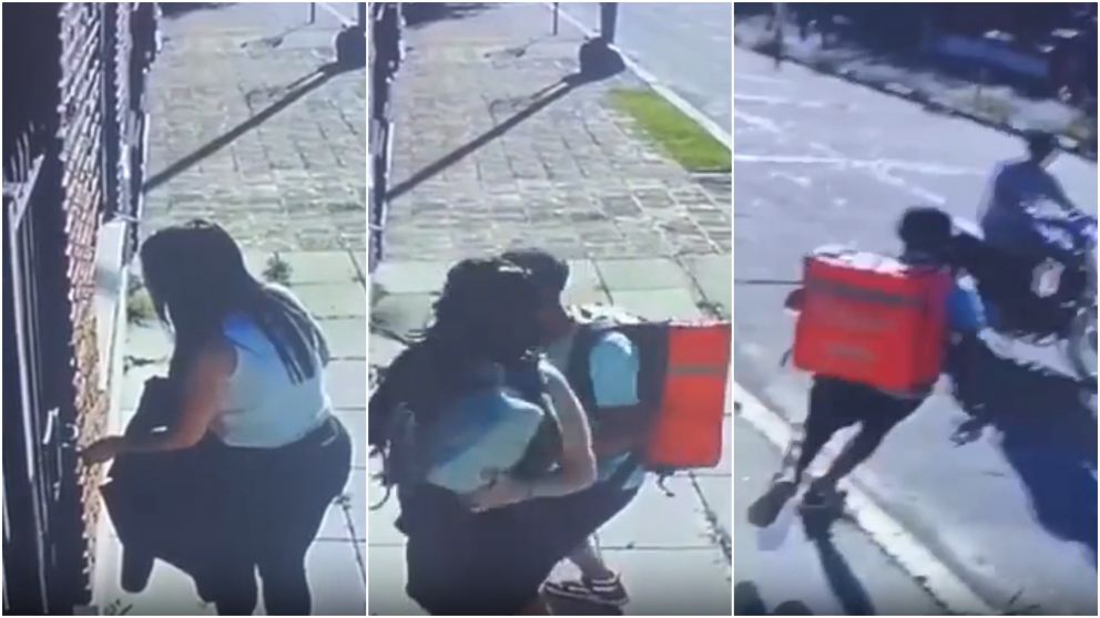 El agresor quedó filmado por una cámara de vigilancia.