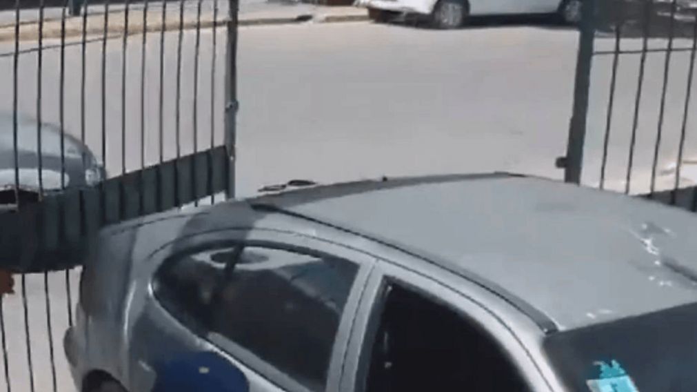 La insólita secuencia quedó registrada por las cámaras de seguridad.