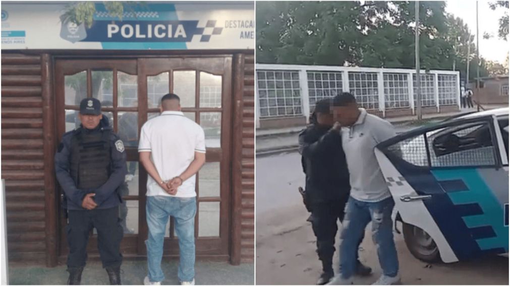 El presunto femicida fue llevado esposado a la comisar�a, donde qued� detenido.