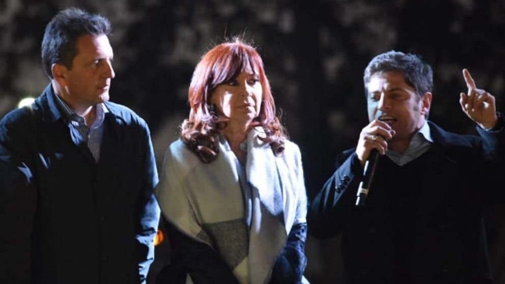 Cristina Kirchner, Axel Kicillof y Sergio Massa no se muestran juntos desde la campa�a de 2023.