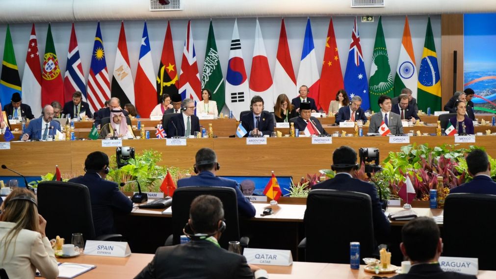 Javier Milei en el Plenario de Jefes de Estado de la Cumbre del G20 en Río de Janeiro.