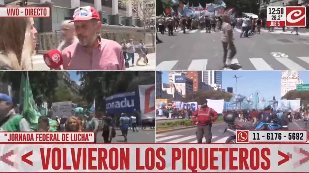 Las CTA marchan a Plaza de Mayo y desaf�an el protocolo antipiquetes.