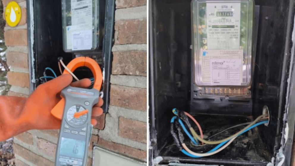 Detectan a un usuario colgado de la electricidad en un barrio privado en Tigre.
