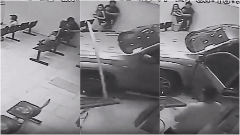 El insólito episodio quedó filmado por una cámara de seguridad.