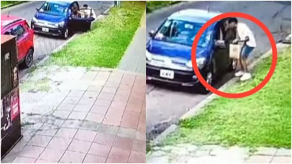 El violento episodio de inseguridad quedó registrado por una cámara de vigilancia.