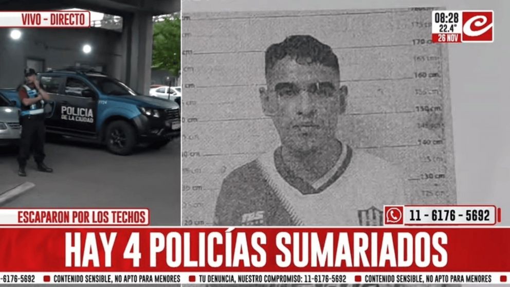 Recapturaron a dos de los once presos que se fugaron el domingo último de una comisaría porteña (Crónica HD).