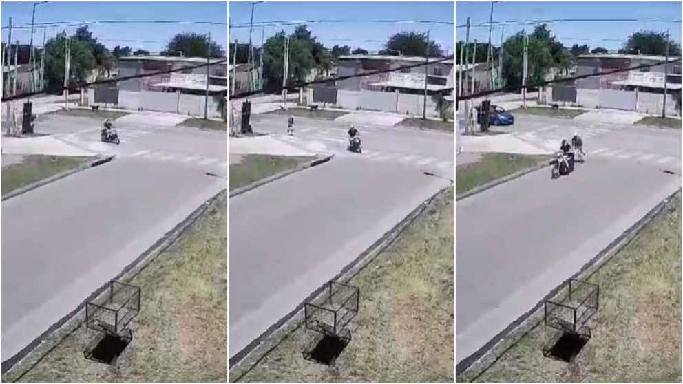 Los delincuentes escaparon a toda velocidad a bordo de la moto.