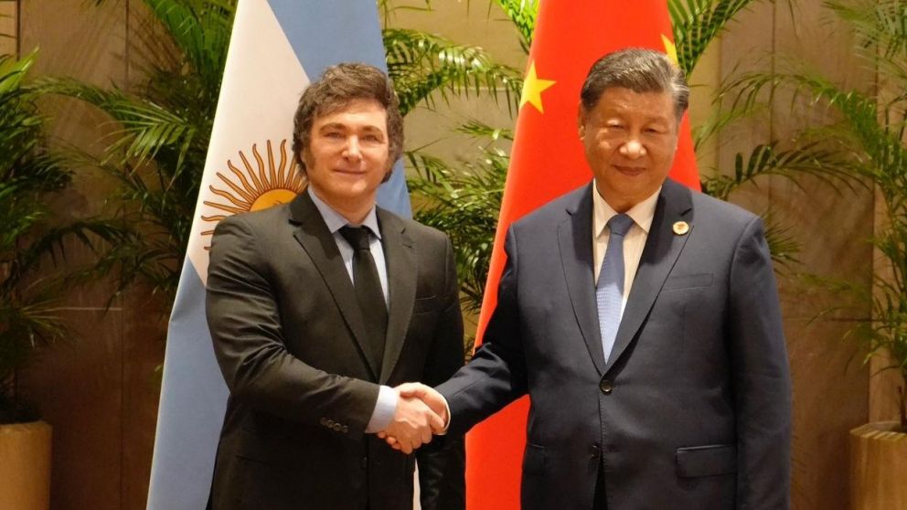 La imagen de la reunión bilateral entre Javier Milei y el presidente de la República Popular China, Xi Jinping.