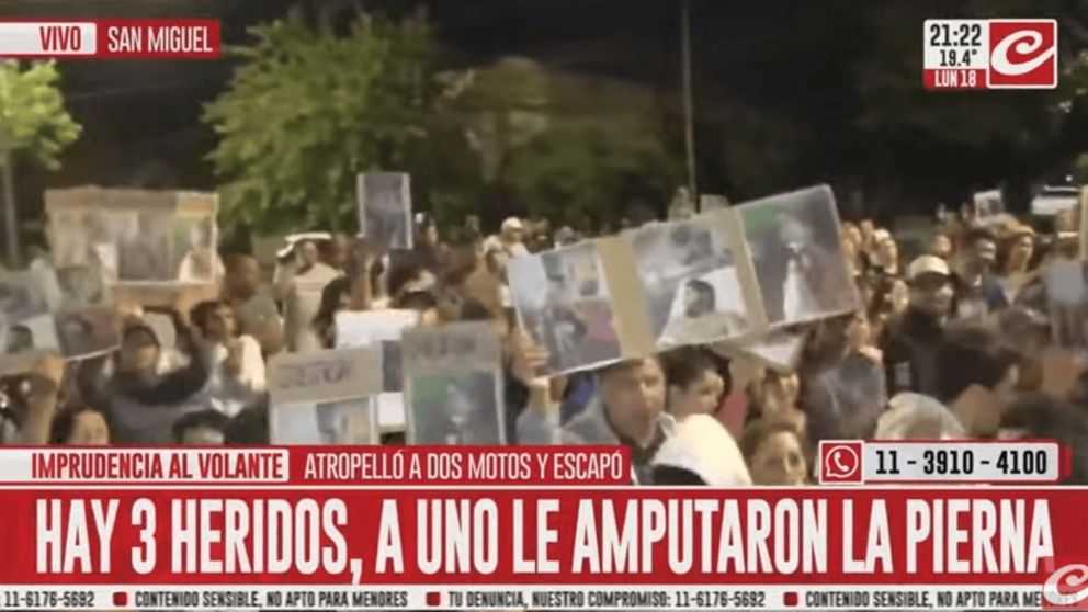 Multitudinaria marcha para reclamar justicia por los jóvenes atropellados.