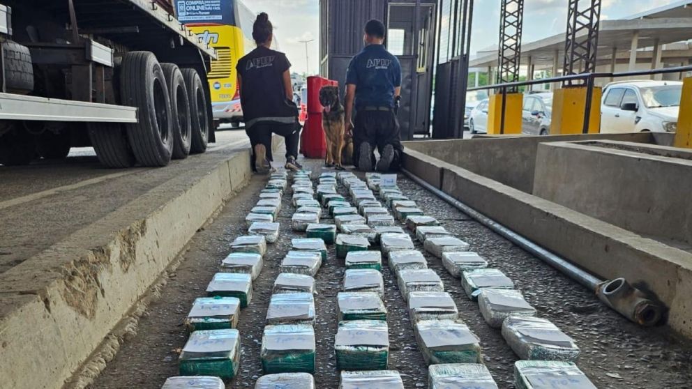 La Aduana secuestró un cargamento con 92 de kilos de pasta base de cocaína.