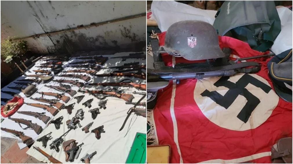 Un hombre ten�a un arsenal y elementos relacionados al nazismo.