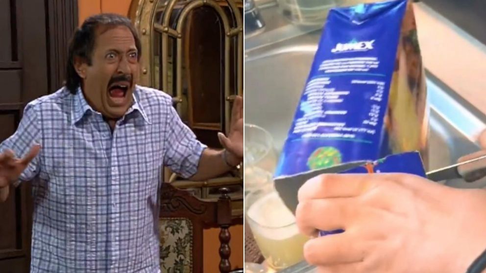 Quiso tomar jugo, sintió rara la caja y halló algo espeluznante cuando la abrió.