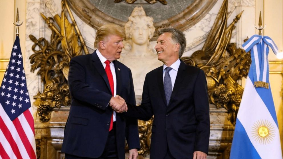 Donald Trump junto a Mauricio Macri, en 2018.
