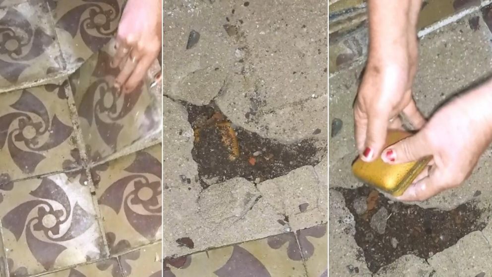 Levant� baldosas en su casa y encontr� tesoros enterrados por el antiguo due�o: "�SOY RICA!"
