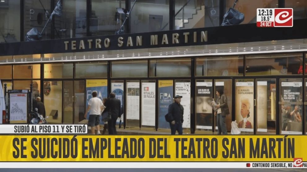 Un empleado del Teatro San Martín se habría quitado la vida.