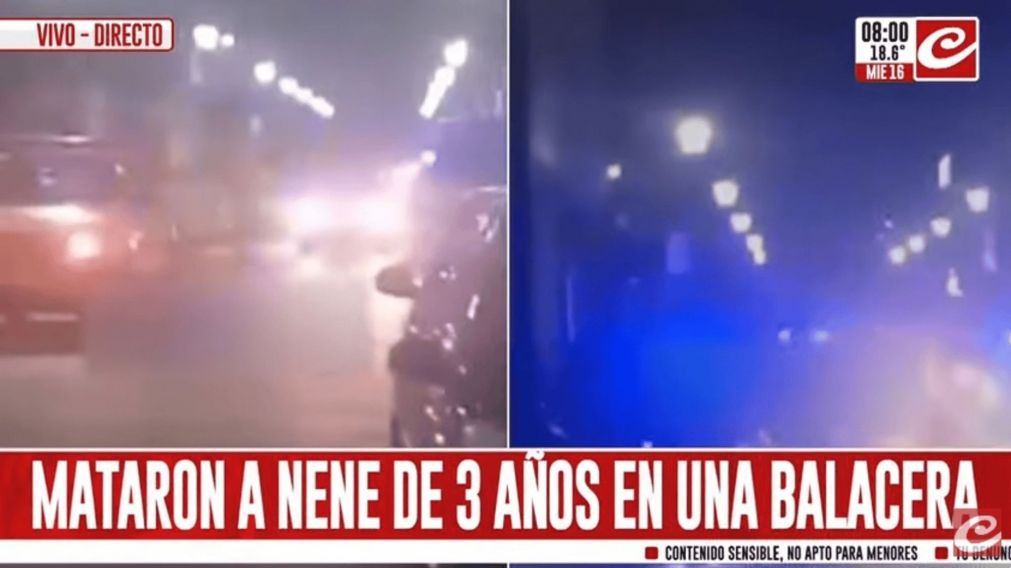 Balacera narco termina con la vida de un nene de tres años (Captura de Crónica HD).