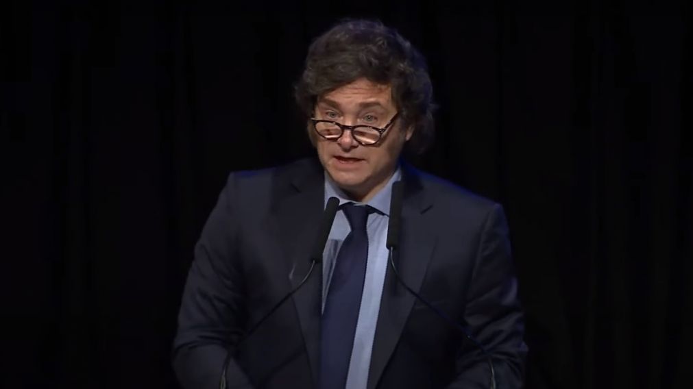 Javier Milei habla en el cierre de la reunión internacional 2024 del Banco Central de la República Argentina.