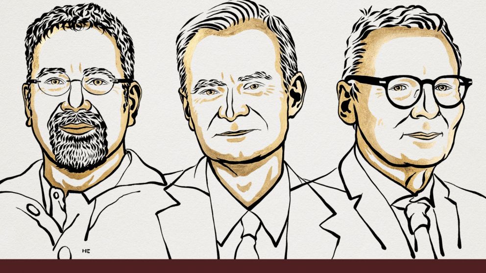 Daron Acemoglu, Simon Johnson y James Robinson, galardonados con el Premio Nobel de Economía 2024 por sus investigaciones sobre desigualdad y desarrollo (X/@NobelPrize).