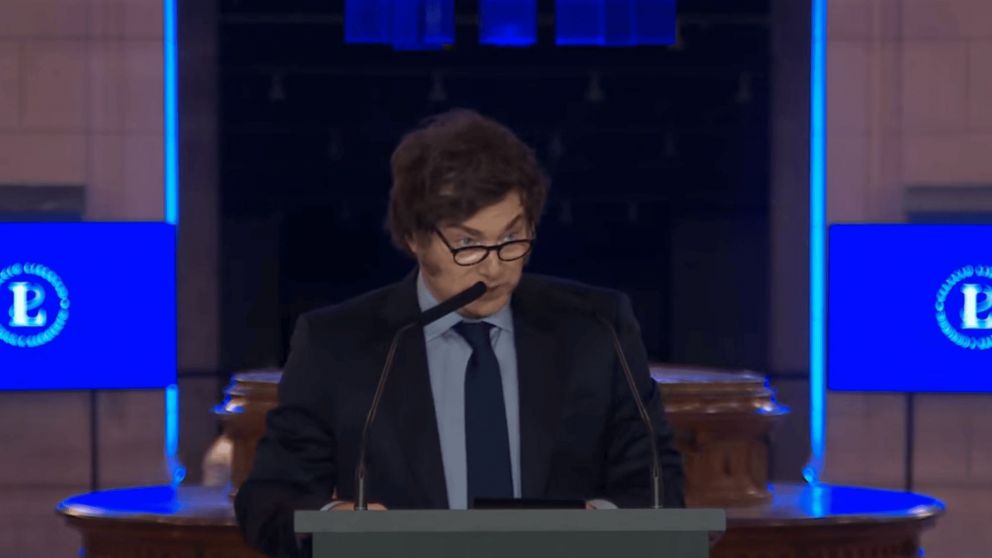 Habla Javier Milei en el ex CCK.