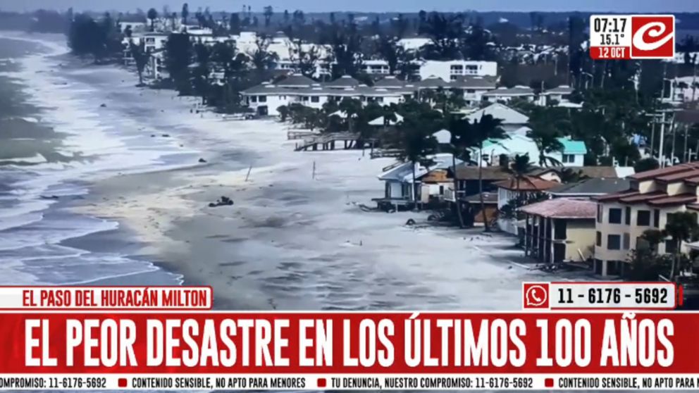 El paso del huracán Milton dejó muertos, inundaciones y graves daños materiales
