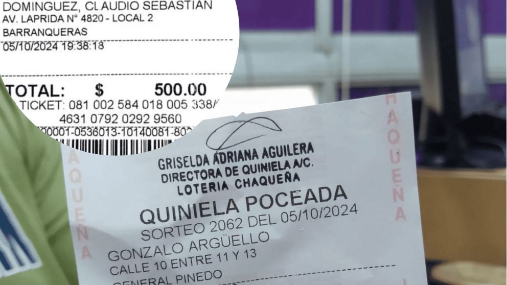 Los afortunados le "pegaron" a cinco n�meros y se llevaron $72 millones cada uno en la Quiniela de Chaco (Captura Loter�a chaque�a).