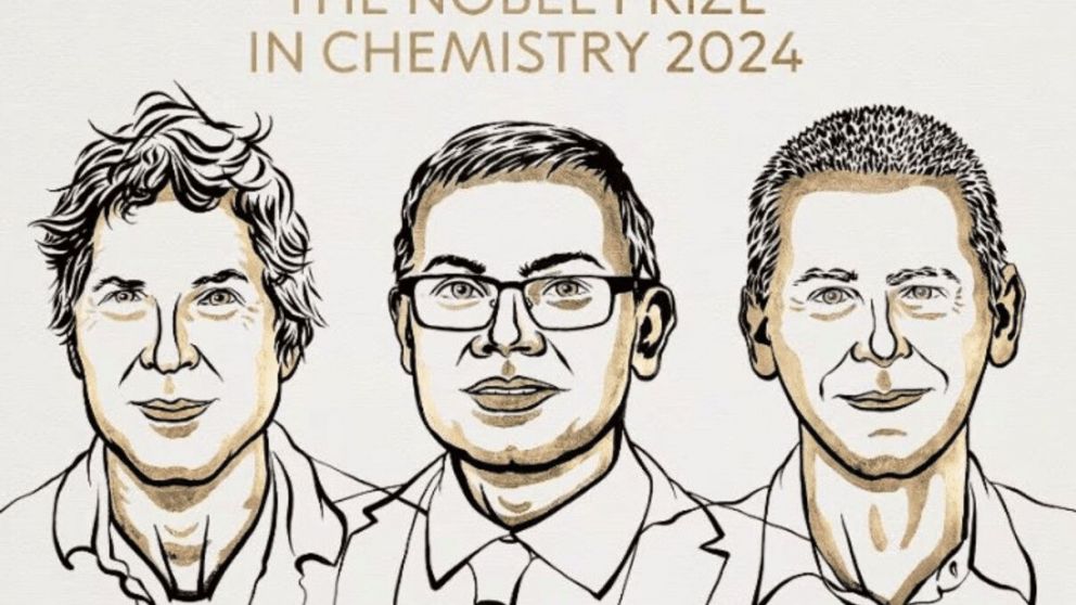 Los tres ganadores del Premio Nobel de Química (Nobel Prize).