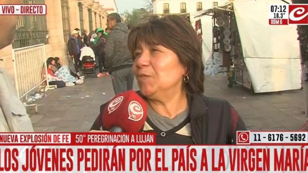 "Venimos a pedir, la estamos pasando mal": la dura realidad de una fiel en la peregrinaci�n a Luj�n.