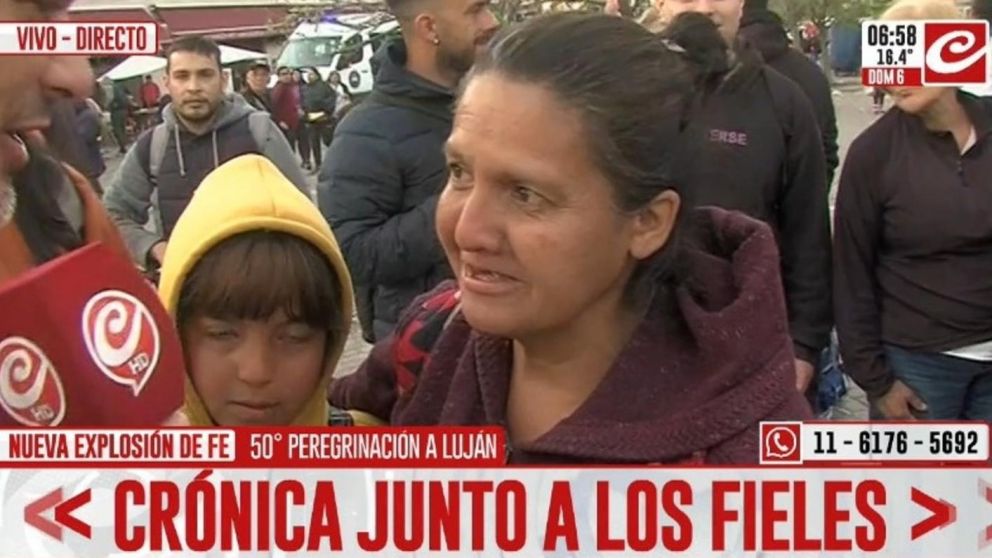 "La Virgen siempre me cumple": el emotivo testimonio de una fiel en la peregrinaci�n a Luj�n.