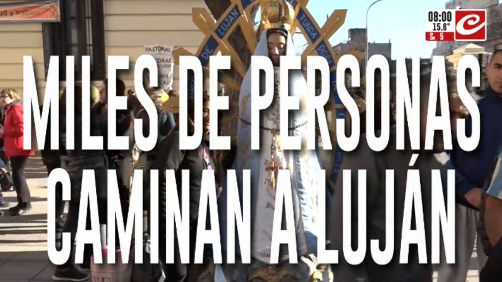 Miles de personas participan de la 50° peregrinación a la Virgen de Luján