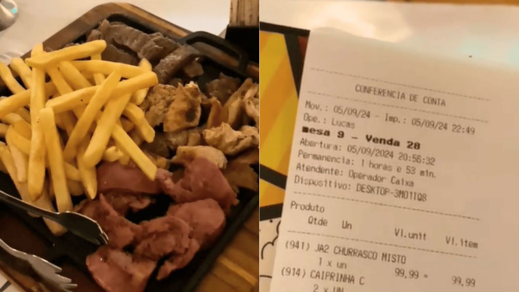 La joven argentina desató la polémica por el precio de la parrillada: ¿Es más barato comer en Brasil que en Buenos Aires? (Captura TikTok).