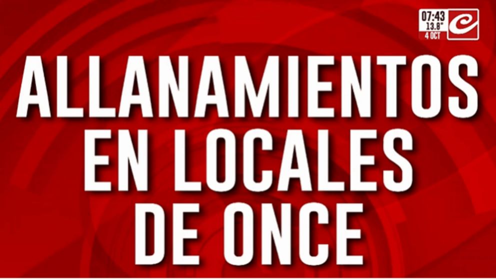 Más de 500 policías llevan adelante allanamientos en el barrio porteño de Once