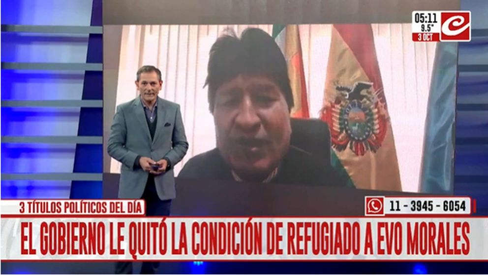El Gobierno le quitó la condición de refugiado político a Evo Morales