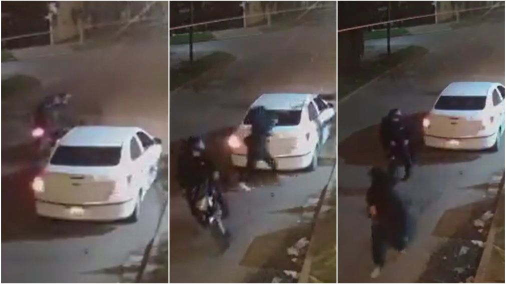 Así fue el robo a una familia. (foto captura video x: @Merlo_Real)
