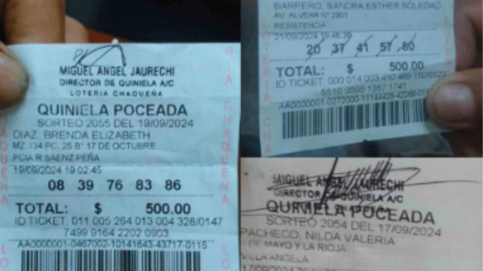 Los tres afortunados ya reclamaron sus premios y comenzaron la gestión para obtener el dinero de la quiniela (Imagen: Lotería Chaqueña).