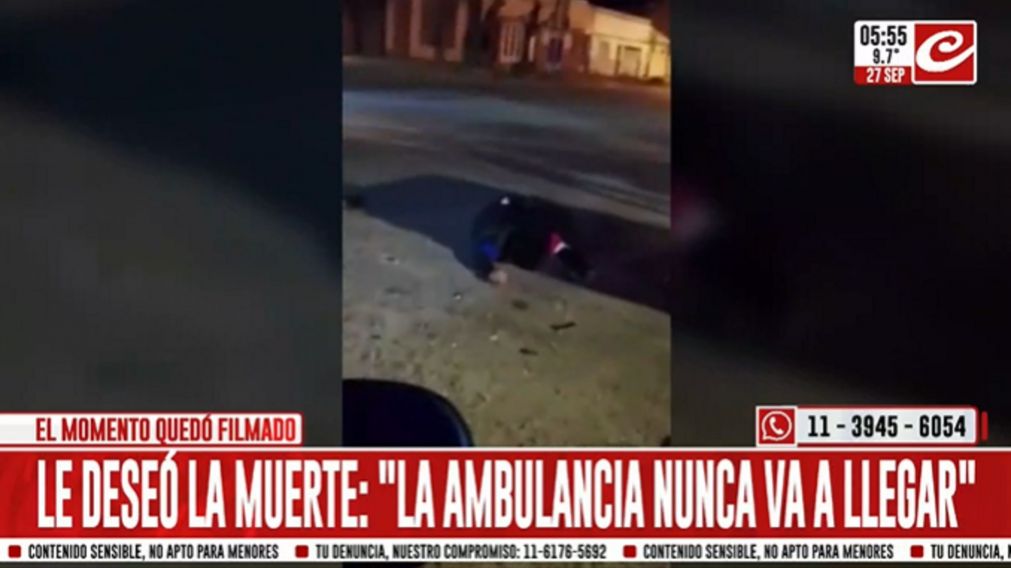 Tremendo video: atropelló a motociclista, le deseó la muerte y se dio a la fuga