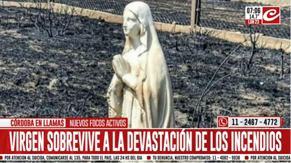 Milagro en medio del desastre: Virgen sobrevive a la devastación provocada por el fuego