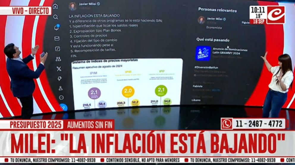 Javier Milei festeja los números de la inflación: "Está bajando"