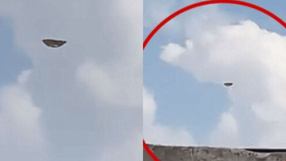 El ovni fue captado en plena luz del día.