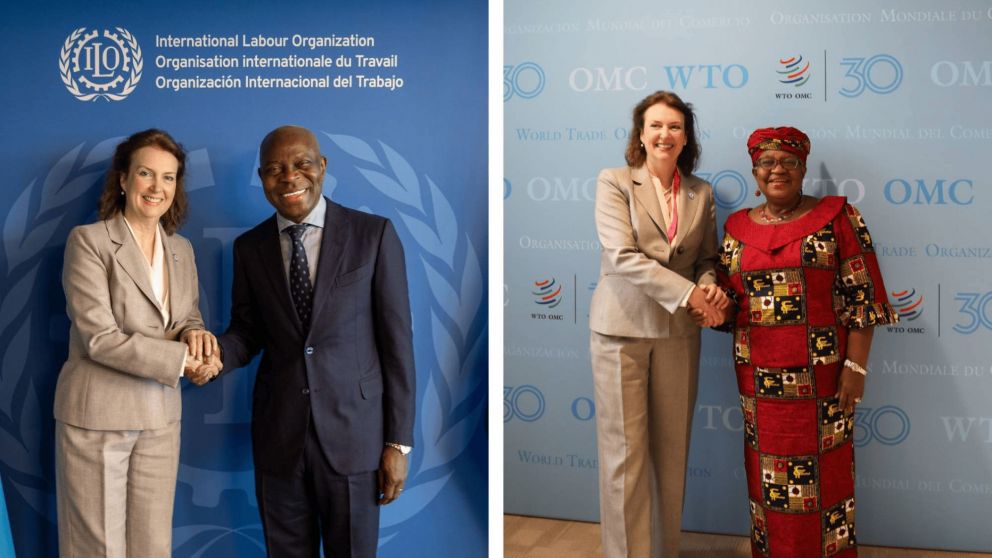 En Ginebra: Diana Mondino se reunió con las máximas autoridades de la OIT y la OMC