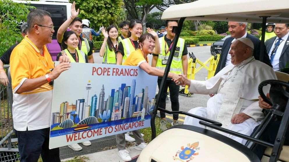 El Papa Francisco llegó a Singapur como parte de su gira (Vatican News).