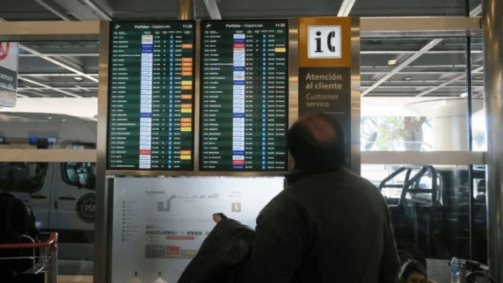 Vuelos con demoras y cancelaciones en el aeroparque Jorge Newbery de la Capital Federal (Archivo).