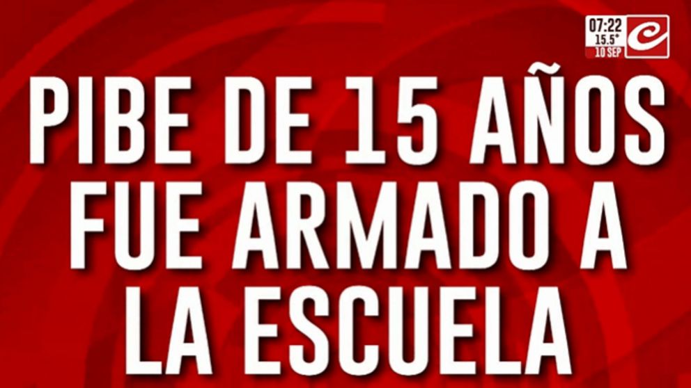 Pibe de 15 a�os fue armado a la escuela y caus� terror entre sus compa�eros