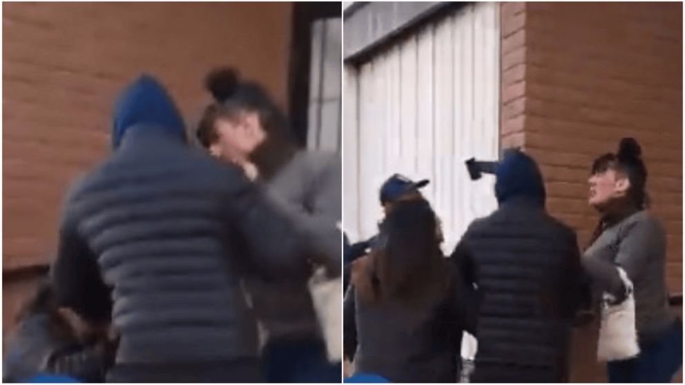 La violenta secuencia fue grabada por un testigo.