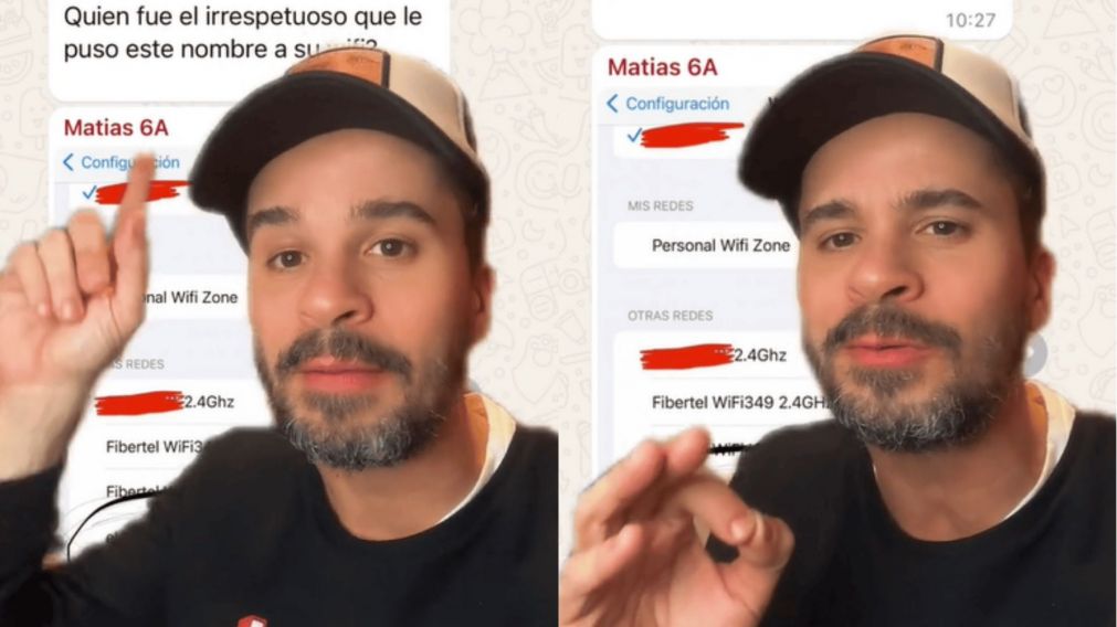 Enojado por el nombre de un WiFi, el vecino empezó a "escrachar" a todos dentro del grupo de WhatsApp (Captura TikTok).