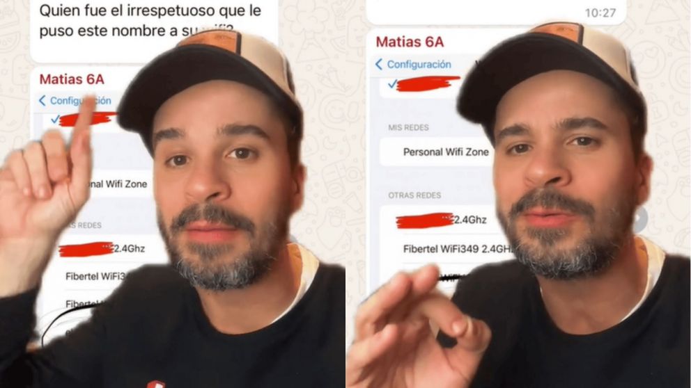 Enojado por el nombre de un WiFi, el vecino empezó a "escrachar" a todos dentro del grupo de WhatsApp (Captura TikTok).