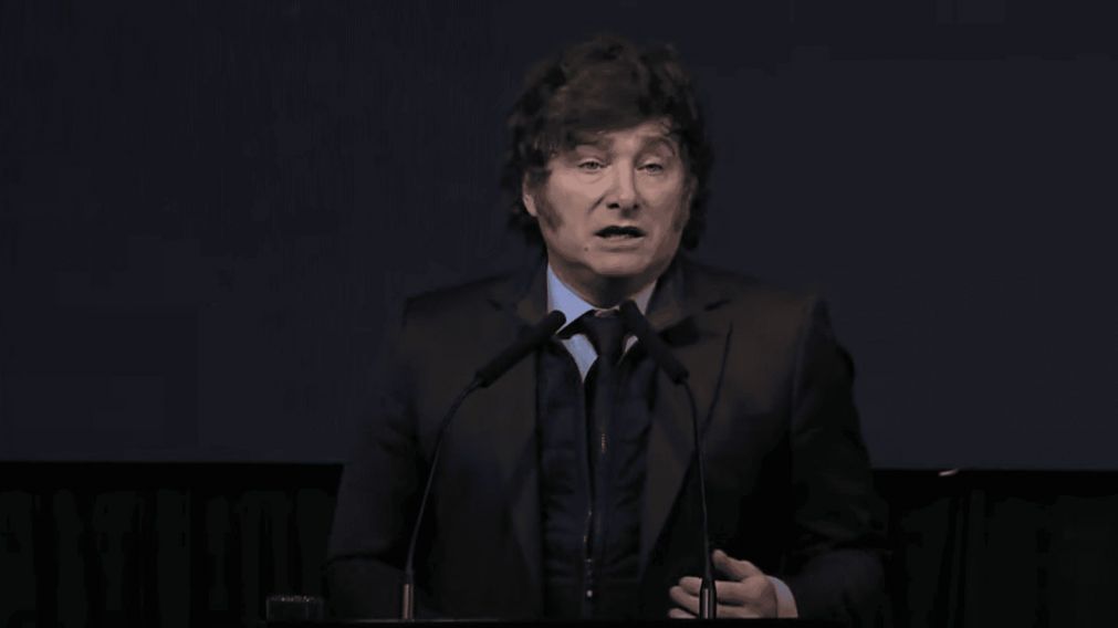 Javier Milei habla en el acto por el 140 ° Aniversario de la Bolsa de Comercio de Rosario.