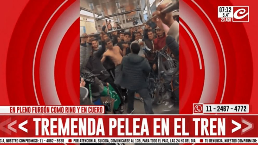 Boxeo en el San Martín: se invitaron a pelear y se dieron de lo lindo en pleno furgón.