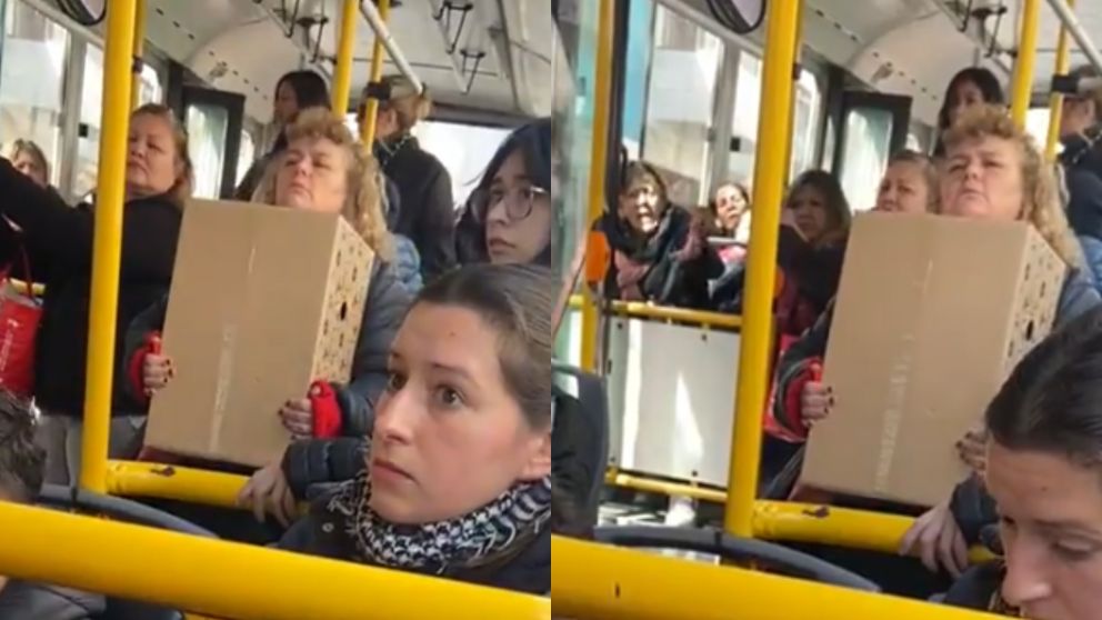 La secuencia de la discusión dentro del transporte público.